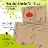 Druckvorlage - Geschenkkarte - Muttertag - Vatertag - Glückwunsch - Kleinigkeit - Gratuliere - Geschenkidee - Raysin Bild 1