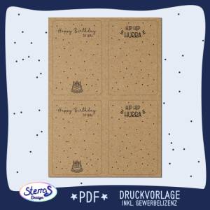Druckvorlage Geschenkkarte zum Geburtstag 