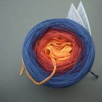 100% Schurwolle Merino extrafein Bobbel gefachter Farbverlauf Wolke 7 Küstensonne 4-fädig Bild 3
