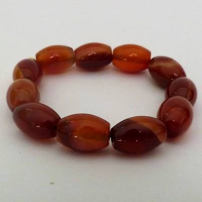 Tolles Edelsteinarmband Karneol, rötlich hell, Länge 20 cm, dehnbar, Karneolarmband, Edelsteinschmuck, unisex