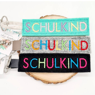 Stickdatei Anhänger Schulkind ITH – Schlüsselanhänger & Taschenanhänger