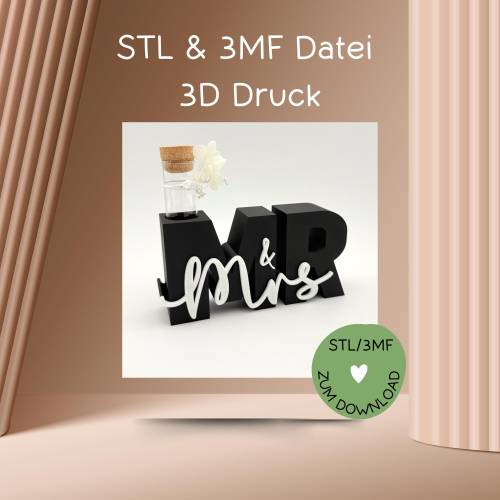 Digitale Datei, 3D-Druckdatei, STL bzw. 3MF, Schriftzug 