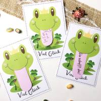 Druckvorlage Viel Glück - Karte - Frosch - Glücksbringer - selber ausdrucken - Geburtstag - Glückwunsch - Froschkönig Bild 6