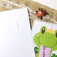 Druckvorlage Viel Glück - Karte - Frosch - Glücksbringer - selber ausdrucken - Geburtstag - Glückwunsch - Froschkönig Bild 7