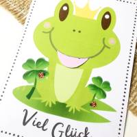 Druckvorlage Viel Glück - Karte - Frosch - Glücksbringer - selber ausdrucken - Geburtstag - Glückwunsch - Froschkönig Bild 8