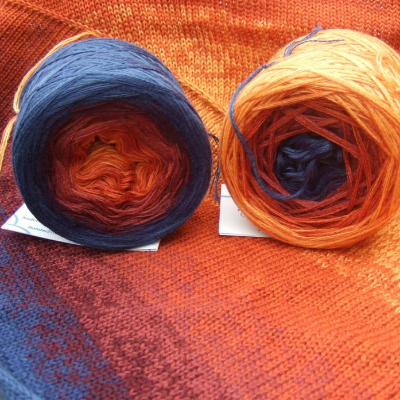 100% Schurwolle Merino extrafein Bobbel gefachter Farbverlauf Wolke 7 Küstensonne 3-fädig