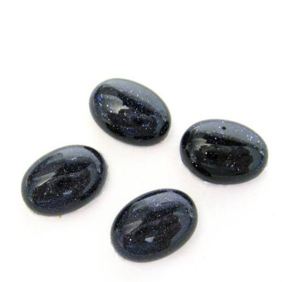 2 Stück Blaufluss Cabochon 8x10 mm oval – Schmuckstein zum Einfassen oder Einkleben für Ringe, Ohrstecker & Anhänger