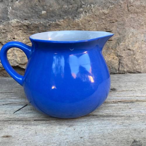 Milchkrug Kakaokrug blau Keramik 90er Jahre
