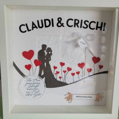 3D Bilderrahmen als Geldgeschenk zur Hochzeit