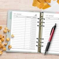 Movie Tracker | A5 Planer Einlagen zum Ausdrucken | Filme eintragen & bewerten | Sterne-Vergabe | Digitales PDF Bild 1