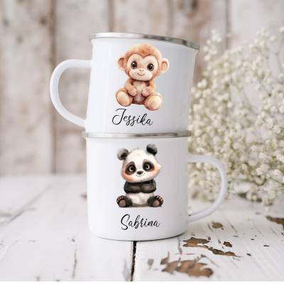 Emaille Tasse, Emaille Tasse Kinder, Kindertasse, Tasse Kinder, Becher personalisiert, Mugs, Geburtstag Geschenk