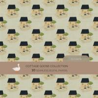 Cottage Goose Collection: 10 hand drawn Seamless Patterns for Scrapbooking and Sublimation, Paper Crafts Bild 10