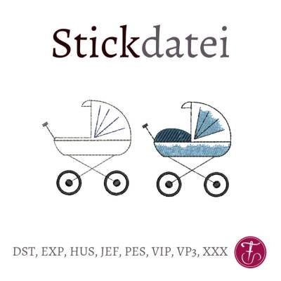 Stickdatei Kinderwagen