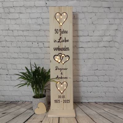 Geschenk goldene Hochzeit - Jubiläum - personalisiert - beleuchtet