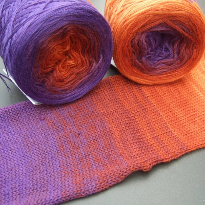 100% Schurwolle Merino extrafein Bobbel gefachter Farbverlauf Wolke 7 Hexentanz 4-fädig