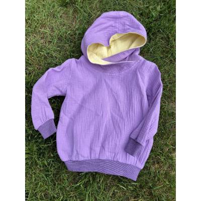 Musselin Hoodie Gr.80/86 Fliederfarben