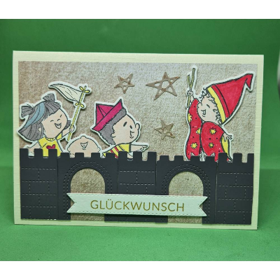Geburtstagskarte Zauberer / Burgmotiv Glückwunschkarte / Kindergeburtstag Karte / Magische Geburtstagskarte