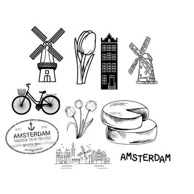 Netherlands Holland Niederlande Bundle PNG SVG Datei - Download Plotterdatei - svg png Datei - Europe Cheese Tulpen