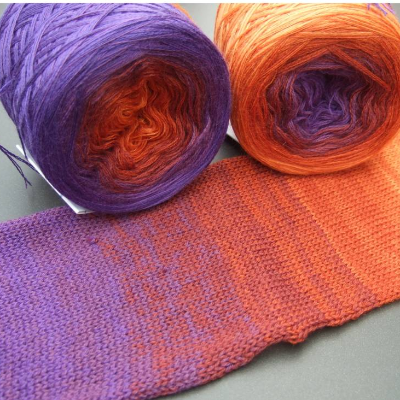 100% Schurwolle Merino extrafein Bobbel gefachter Farbverlauf Wolke 7 Hexentanz 3-fädig