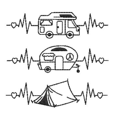 Stickdatei Camping Herzlinie Wohnwagen Wohnmobil Zelt