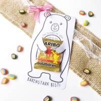 Druckvorlage Karte Du schaffst das - bärenstark - Einschulung - Schulanfang - ausdrucken - Motivation Bild 5