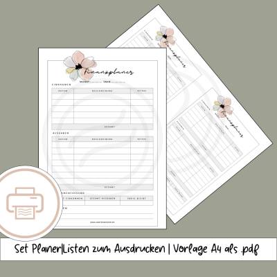 Finanzplaner zum Ausdrucken, 1xA4 und 2xA5