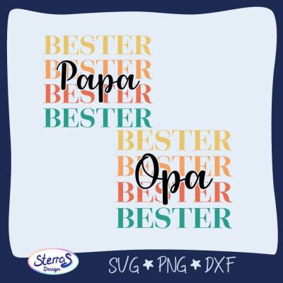 Plotterdatei Bester Papa & Opa • SVG DXF PNG • Vatertags-Geschenkidee • DIY Datei für Plotter & Sublimation • digital