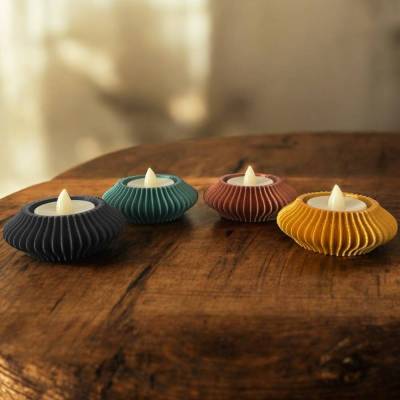 Teelichthalter Line Lux – Modernes 3D Druck Design & nachhaltige Gemütlichkeit