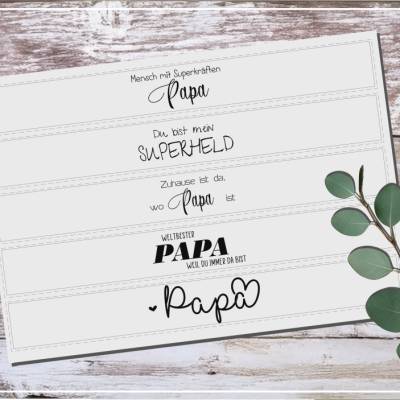 Banderole Papaliebe 002 Druckvorlage  Din A4 - Dateiformat PDF