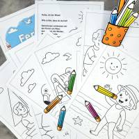 52 Ausmalbilder Ferien am Meer für Kinder ab 4 Jahren, PDF-Download Bild 3