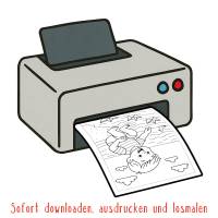 52 Ausmalbilder Ferien am Meer für Kinder ab 4 Jahren, PDF-Download Bild 4