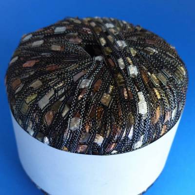 Effektgarn, grau, braun, kupfer, silber, gold,  Leitergarn, Polyamid, Lurex, Designergarn