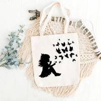 Mädchen mit Schmetterling Bundle PNG SVG Datei - Download Plotterdatei - Plotter File - Kleines Mädchen von Schmetterlin Bild 2