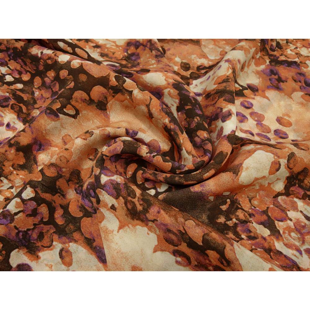 Stoff Chiffon Blusenstoff abstrakte Punkte Flecken Design orange