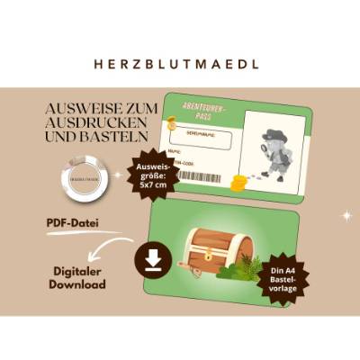 Schatzsucher-Ausweise zum Ausdrucken – Kreative Mitgebsel für Kindergeburtstag, Schatzsuche-Events & Abenteuer