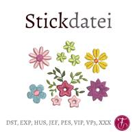 Stickdatei Blumen Minis SET Bild 1