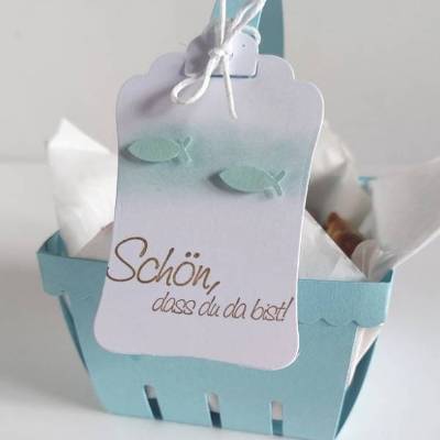 Deko Körbchen zur Tauffeier, Tischdeko