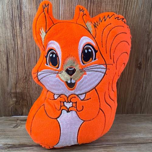 Stickdatei ITH Eichhörnchen Fritzi für Rahmen 16x26 cm, Maschinenstickerei, ITH Stickmuster mit Tiermotiv