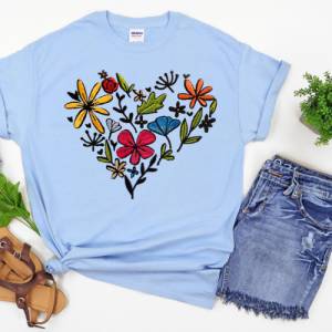 Stickdatei Blumenherz in 6 Größen, Maschinenstickerei, Stickmuster mit Blumen Motiv Bild 6