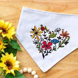 Stickdatei Blumenherz in 6 Größen, Maschinenstickerei, Stickmuster mit Blumen Motiv Bild 8