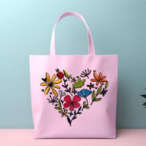 Stickdatei Blumenherz in 6 Größen, Maschinenstickerei, Stickmuster mit Blumen Motiv Bild 9