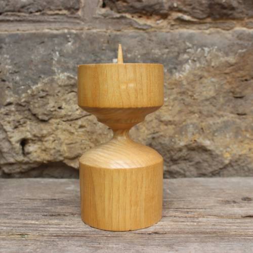 Gedrechselter Kerzenständer Holz BOHO Vintage DDR Kerzenhalter 60er 70er Jahre