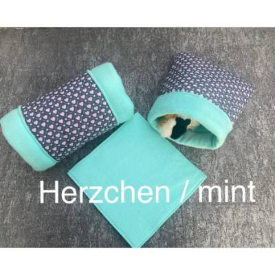 Set Kuschel-Tunnel / Kuschel-Sack inkl. PipiPad Meerschweinchen 