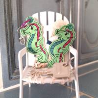 Stickdatei ITH Seepferdchen Anhänger Bild 2