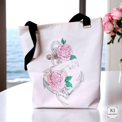 Stickdateien Set Anker mit ITH – Maritimes Anker-Motiv, Bestecktasche & MugRug ab 10x10 cm