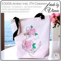 Stickdateien Set Anker mit ITH – Maritimes Anker-Motiv, Bestecktasche & MugRug ab 10x10 cm Bild 2