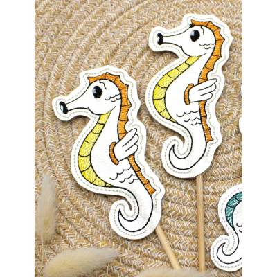 Stickdatei ITH Seepferdchen Stabstickdatei