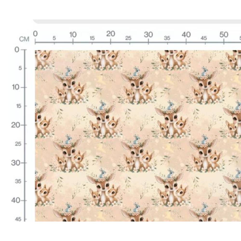 Stoff, Meterware Mama Deer, Reh, Süß, Hase, Herbst, Mädchen