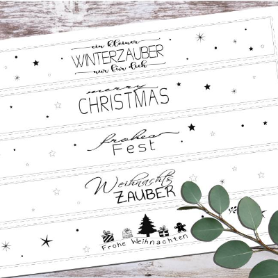 Banderole Weihnachten 002 Druckvorlage  Din A4 - Dateiformat PDF