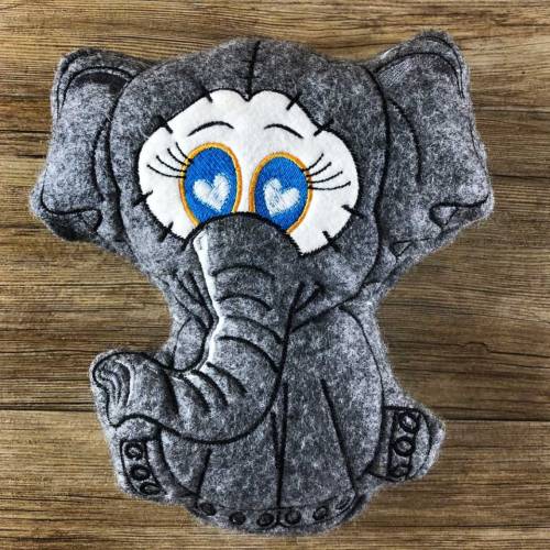 Stickdatei ITH Elefant EMILY für Rahmen 20×30cm, Maschinenstickerei, ITH Stickmuster mit Tiermotiv